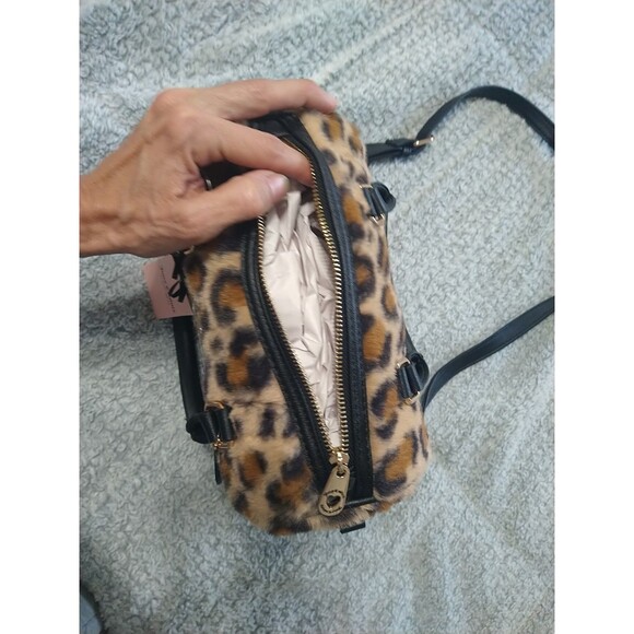 Juicy Faux Fur Leopard Satchel Bag Y2k Nwt - Picture 8 of 11